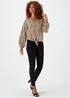 Stone Animal Print Tie Front Blouse - 8 Image 1