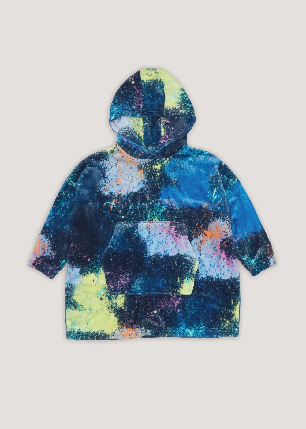 Boys Navy Splatter Snuggle Hoodie (4-13yrs) - Small/Medium Image 1