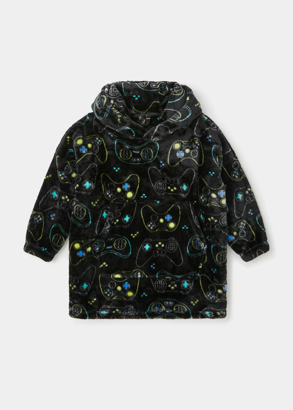 Kids Black Game Console Snuggle Hoodie (Small-Large) - Small/Medium Image 1