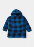 Boys Blue Check Borg Snuggle Hoodie (Small-Large) - Small/Medium Image 1