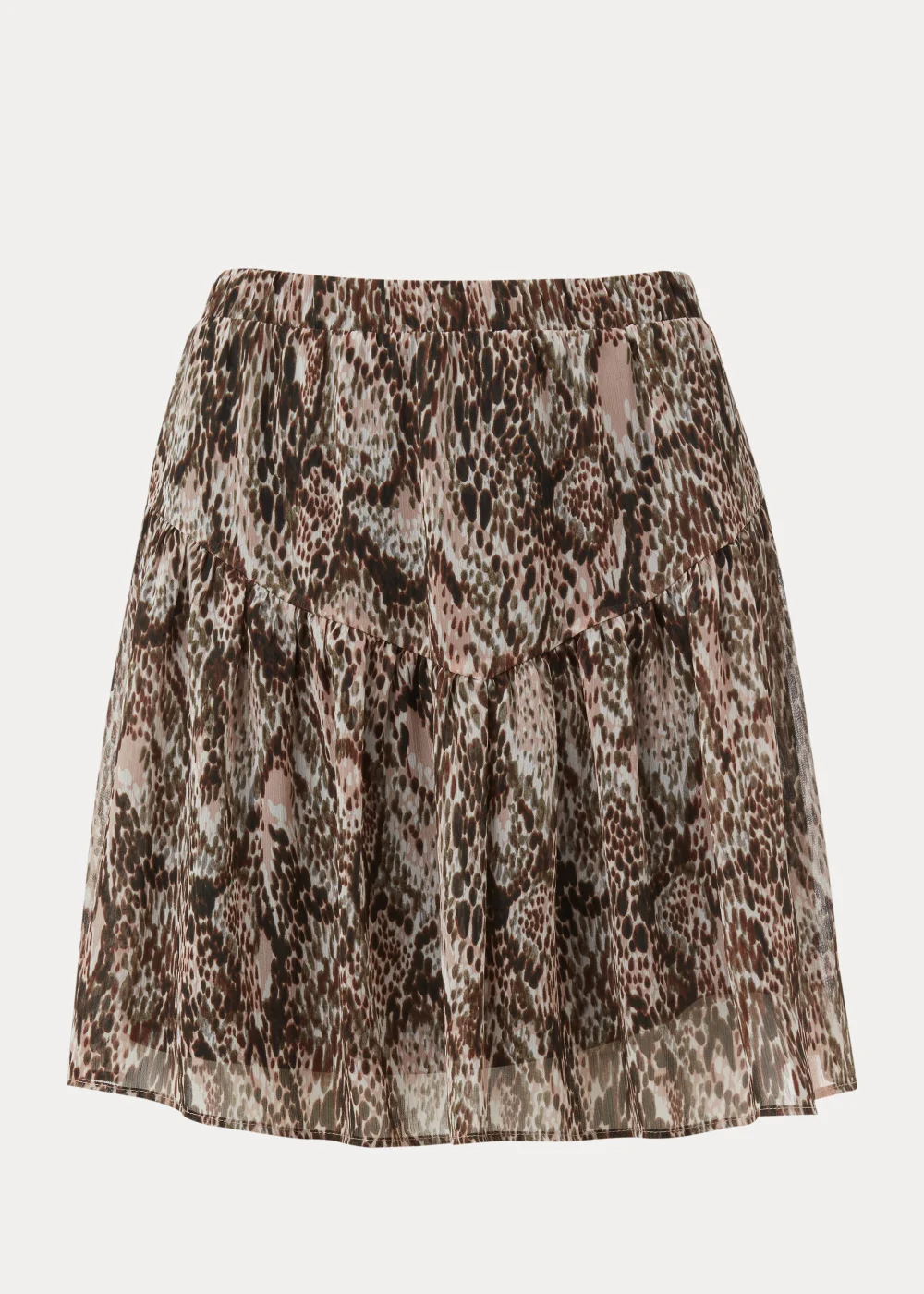 Black Snake Print Chiffon Mini Skirt - Size 8 Image 5