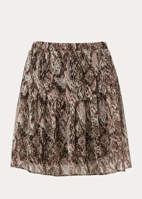 Black Snake Print Chiffon Mini Skirt - Size 8 Image 5