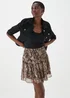 Black Snake Print Chiffon Mini Skirt - Size 8 Image 4