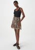 Black Snake Print Chiffon Mini Skirt - Size 8 Image 1