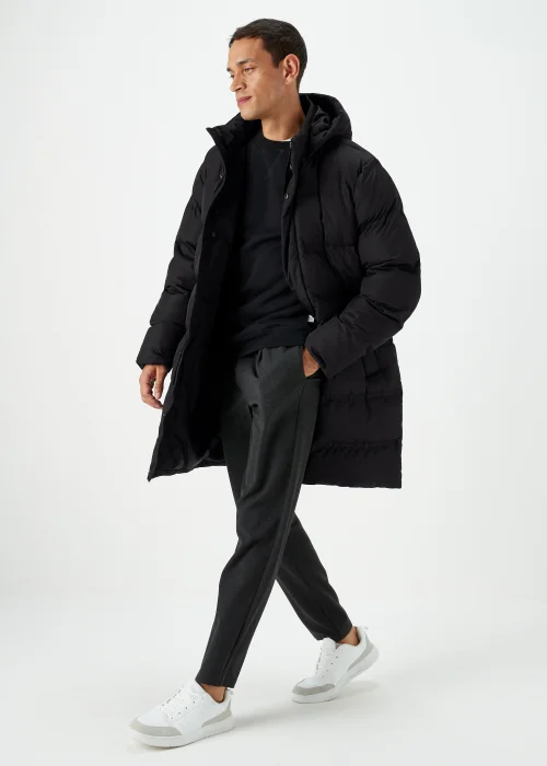 Black Long Length Showerproof Puffer Coat - S Image 4