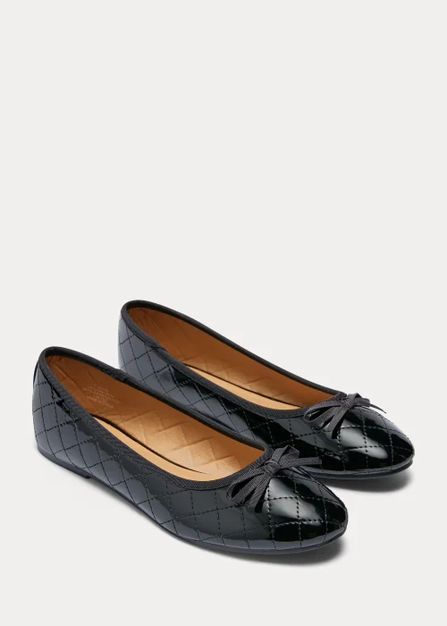Girls Black Quilted Ballet Flats (Younger 12-Older 5) - Size 1 Image 1