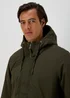 Khaki Wadded Showerproof Parka Coat - S Image 1