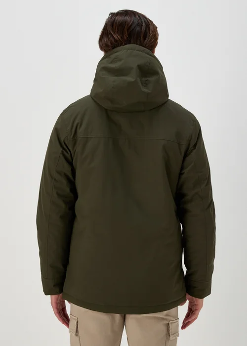 Khaki Wadded Showerproof Parka Coat - S Image 2