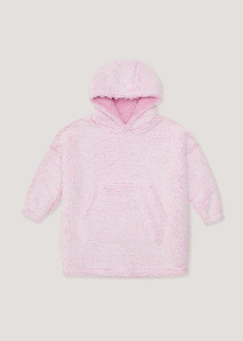 Girls Pink Borg Snuggle Hoodie (4-13yrs) - Small/Medium Image 1