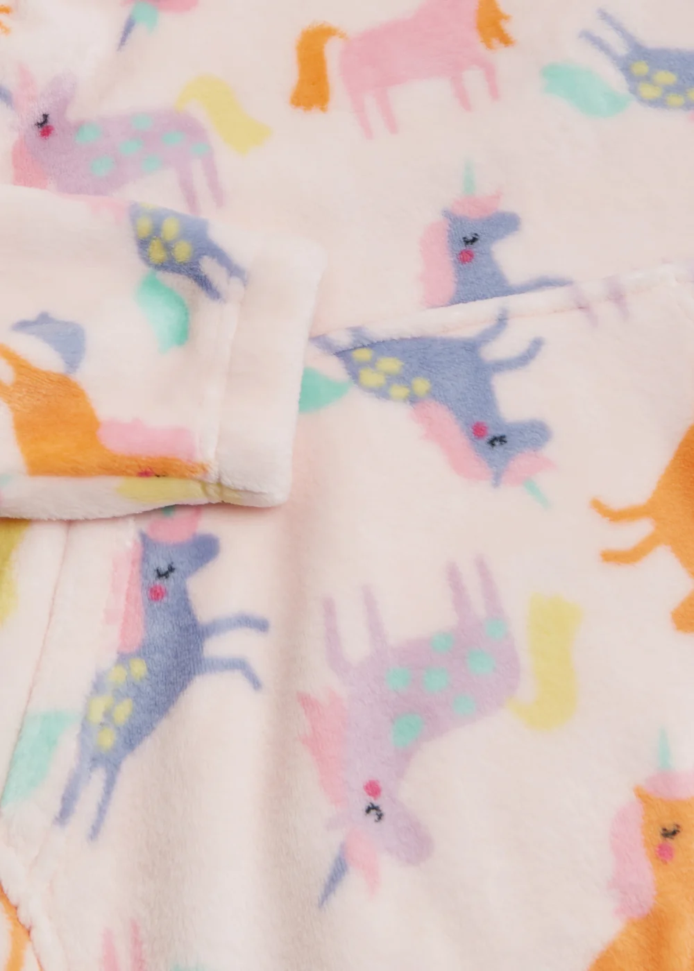 Girls Pink Unicorn Print Snuggle Hoodie (4-13yrs) - Small/Medium Image 2