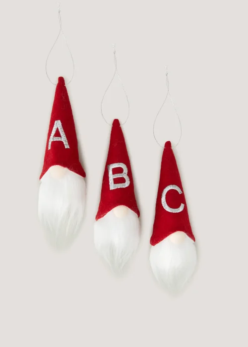 Red Alphabet Christmas Gonk Tree Decoration (6cm x 6cm x 16cm) - S Image 1