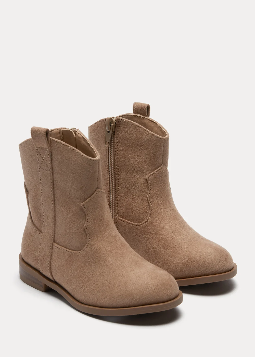 Girls Tan Western Ankle Boots (Younger 4-9) - Size 4 Infants Image 1