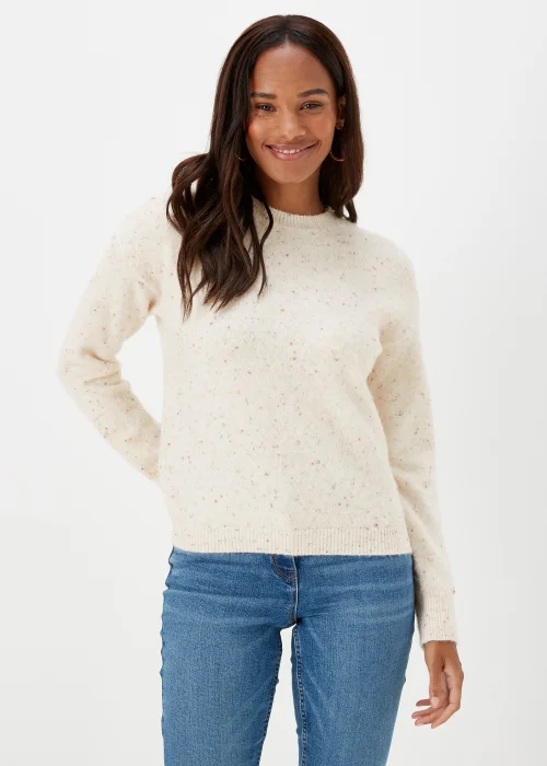 Cream Neppy Crew Neck Jumper - XS Image 1