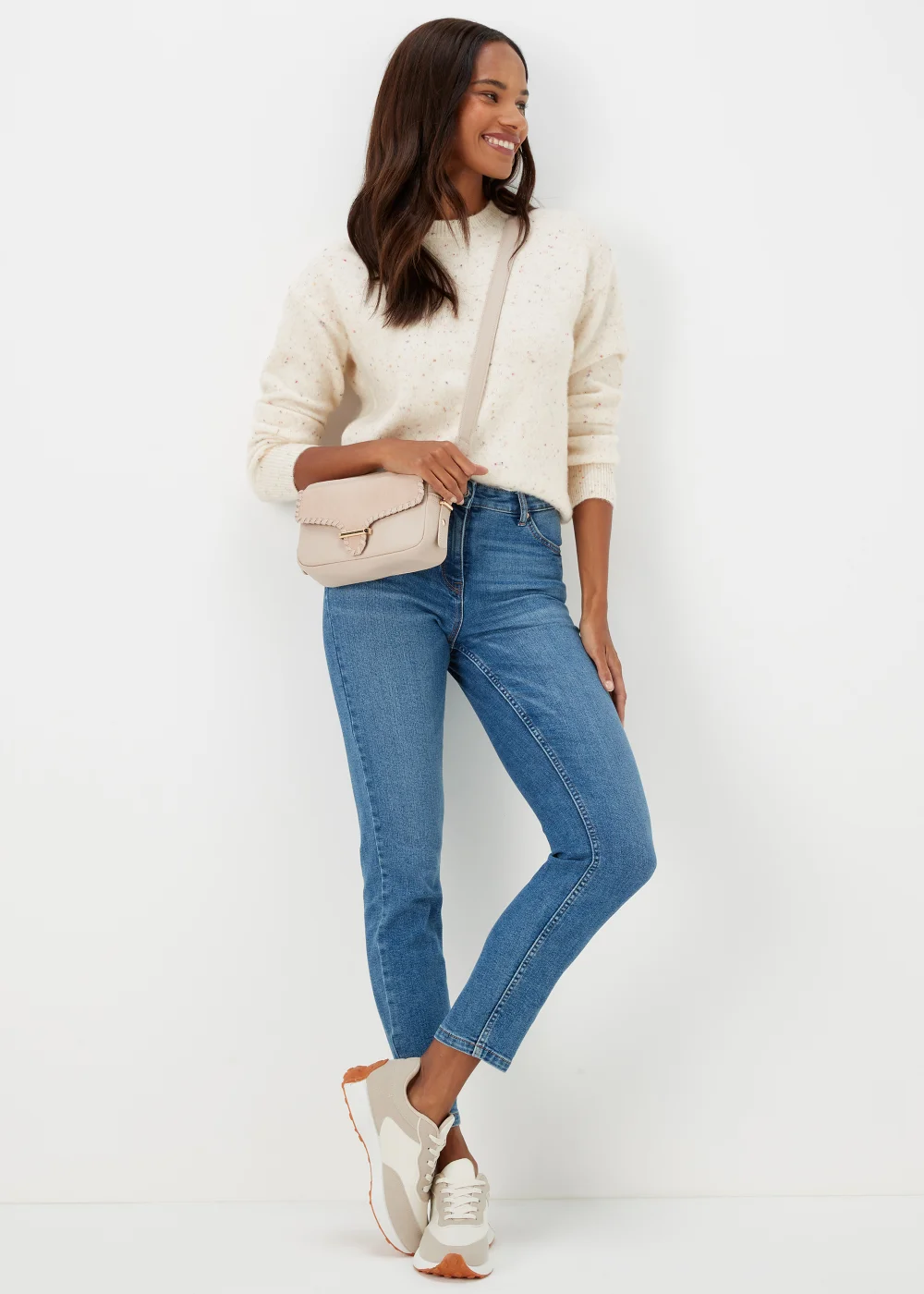 Cream Neppy Crew Neck Jumper - XS Image 4