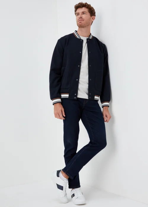 Navy Varsity Bomber Jacket - S Image 4