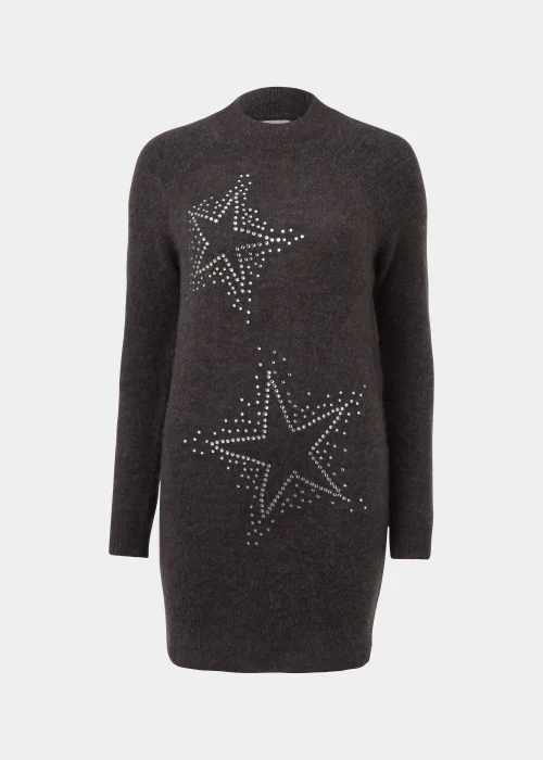 Charcoal Star Embellished Tunic Dress - XS Image 5
