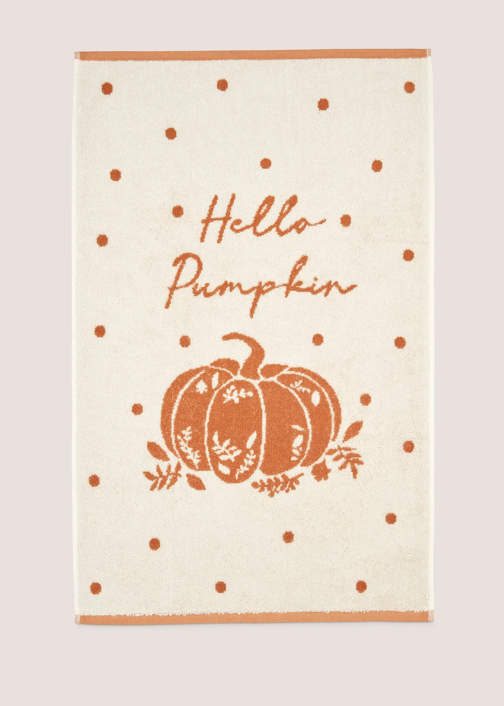 Orange Hello Pumpkin Towel - Bath Towel Image 1