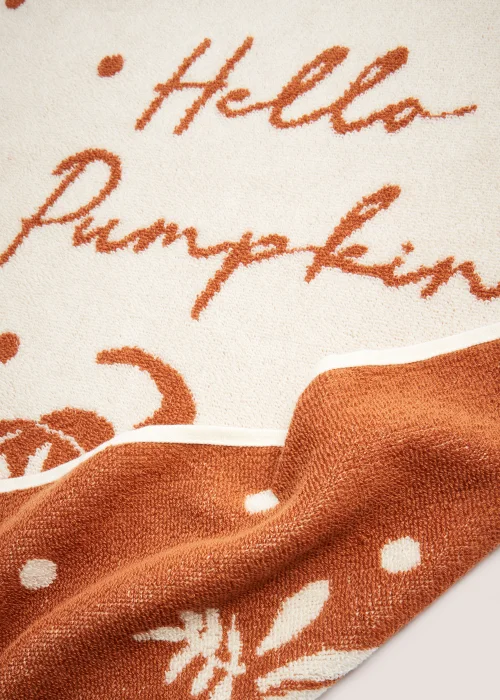 Orange Hello Pumpkin Towel - Bath Towel Image 3