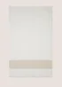 White & Beige Linen Border Towel - Hand Towel Image 1