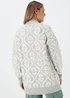 Grey Floral Longline Cardigan - XS Image 2