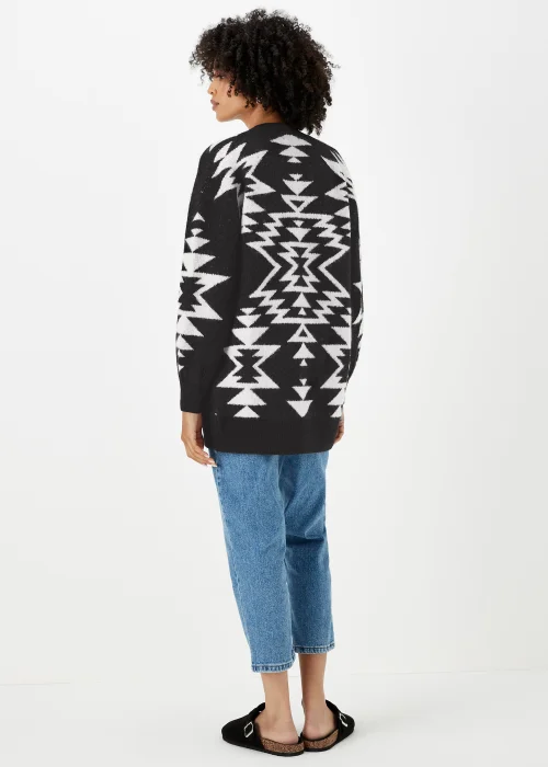 Black Aztec Print Cardigan - XS Image 3