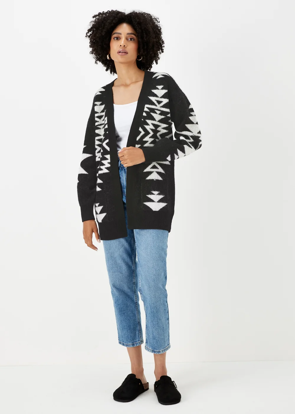 Black Aztec Print Cardigan - XS Image 2