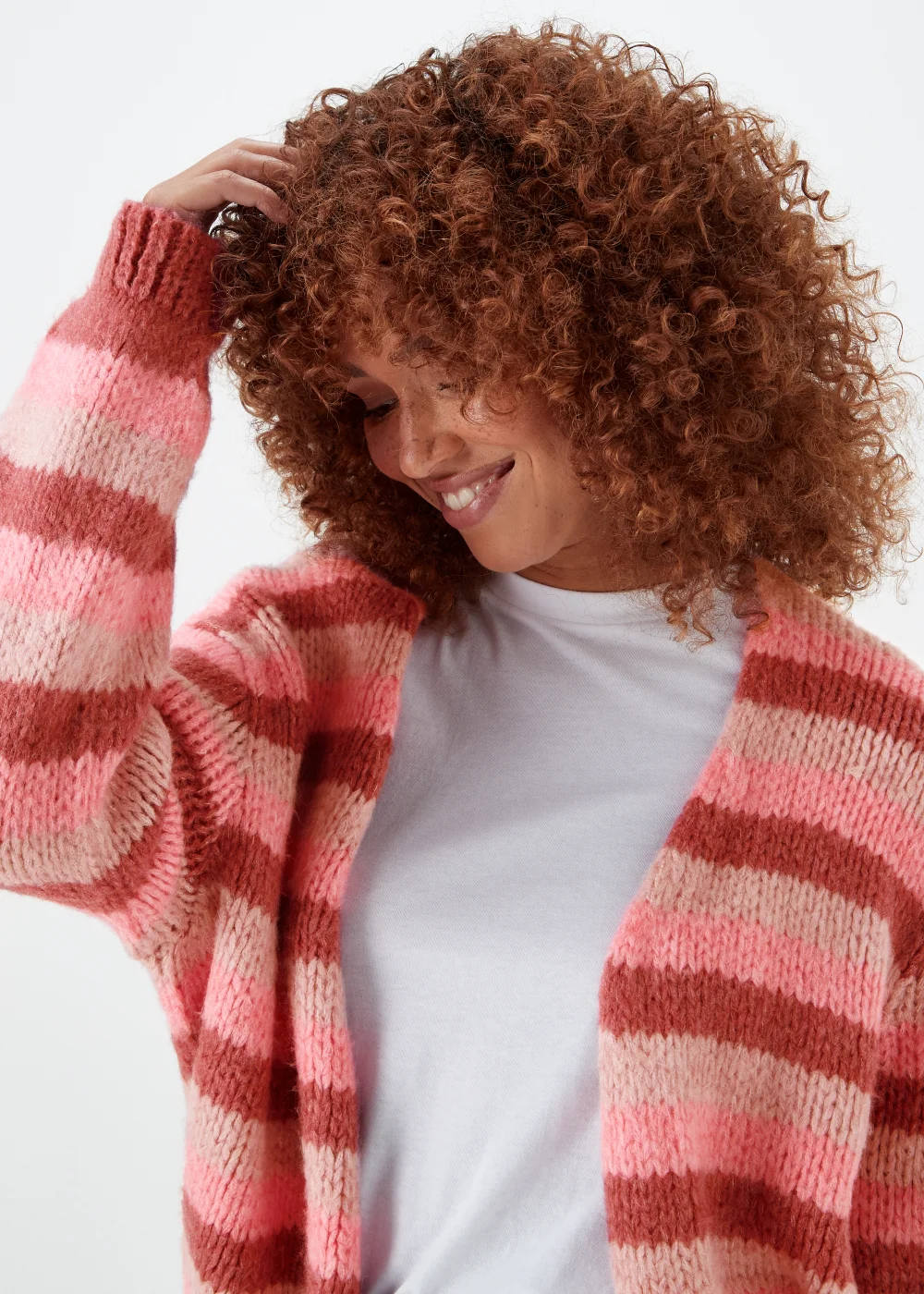 Multicoloured Stripe Lofty Cardigan - S Image 3