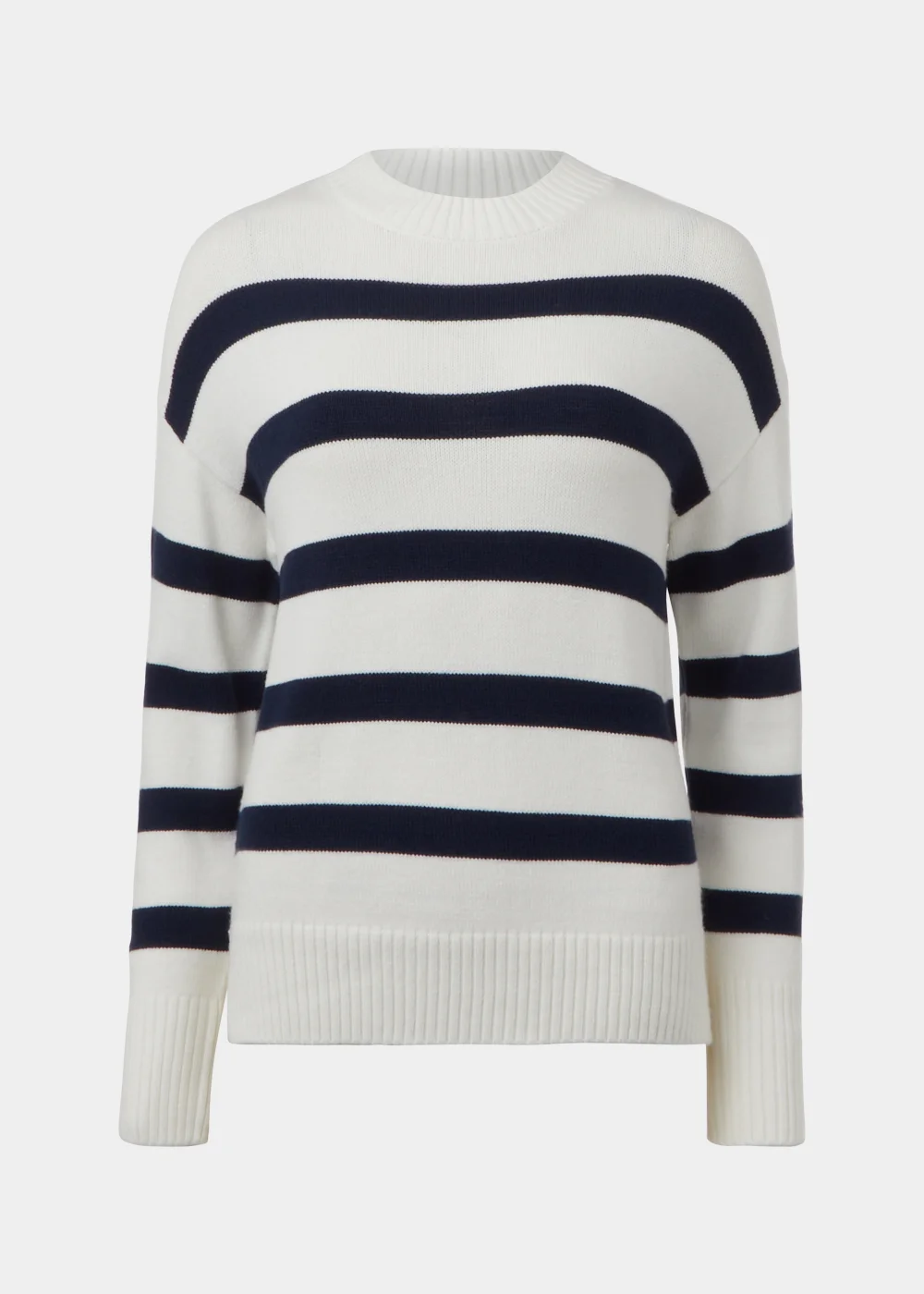 Cream & Navy Stripe Jumper - XS Image 5