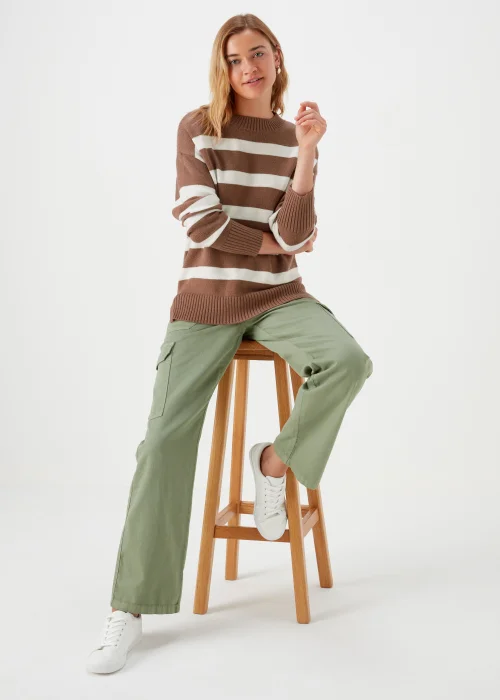 Brown Stripe Jumper - XS Image 4