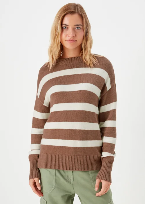 Brown Stripe Jumper - XS Image 1