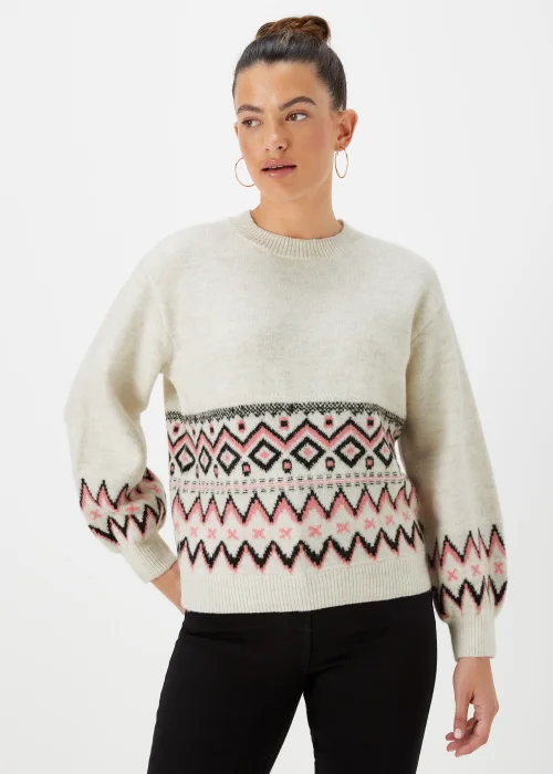 Cream Fairisle Print Jumper - XS Image 1