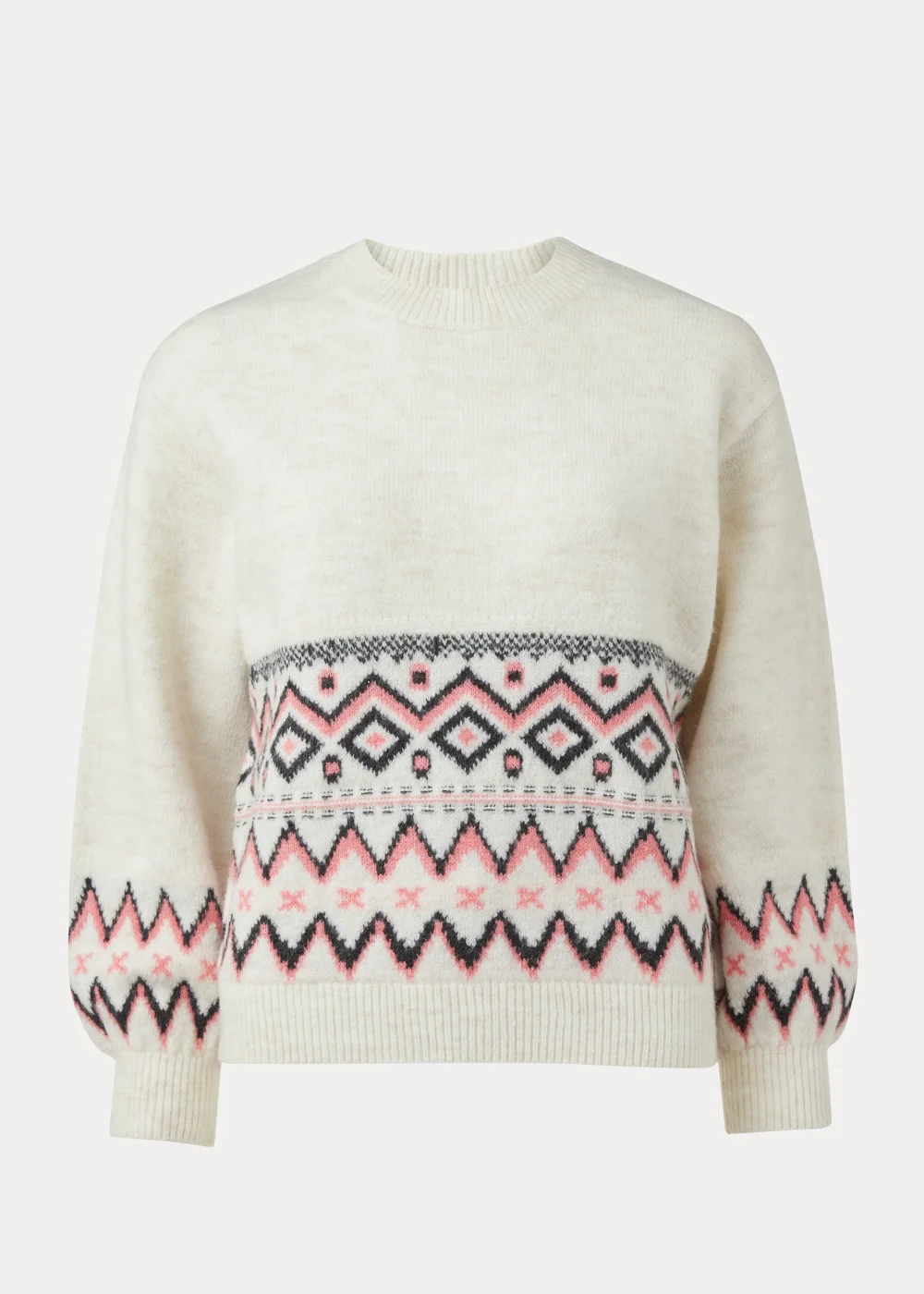 Cream Fairisle Print Jumper - XS Image 5