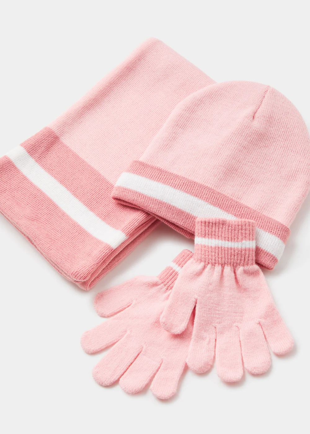 Girls 3 Piece Pink Hat Scarf & Gloves Set (3-13yrs) - Age 7-10 Years Image 2