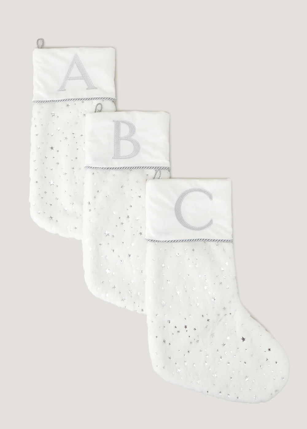 White Alphabet Christmas Stocking - S Image 1