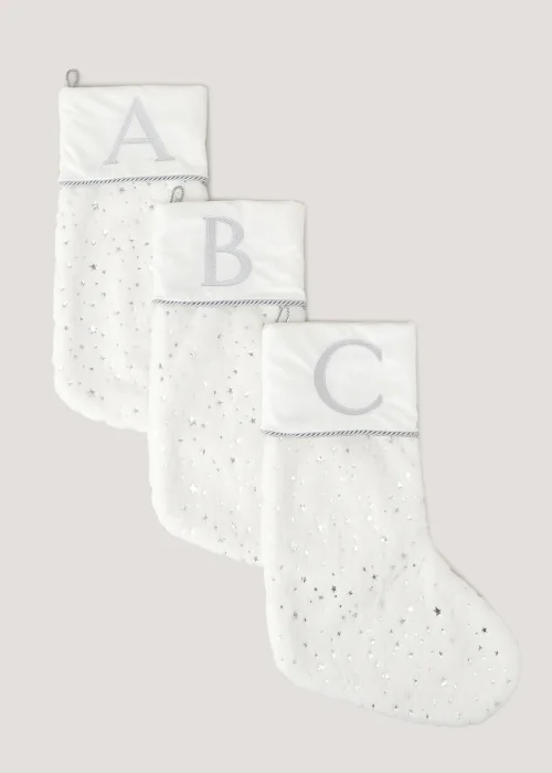 White Alphabet Christmas Stocking - S Image 1