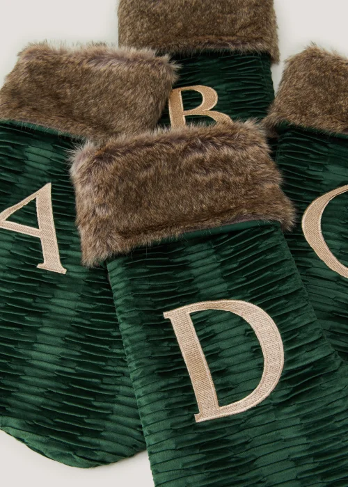 Green Alphabet Christmas Stocking (51cm x 32cm) - S Image 2