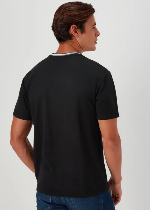 Black Tipped Modal T-Shirt - Small Image 2