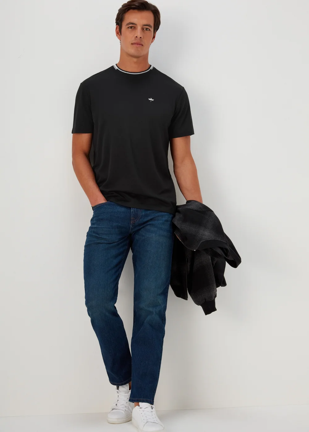 Black Tipped Modal T-Shirt - Small Image 4