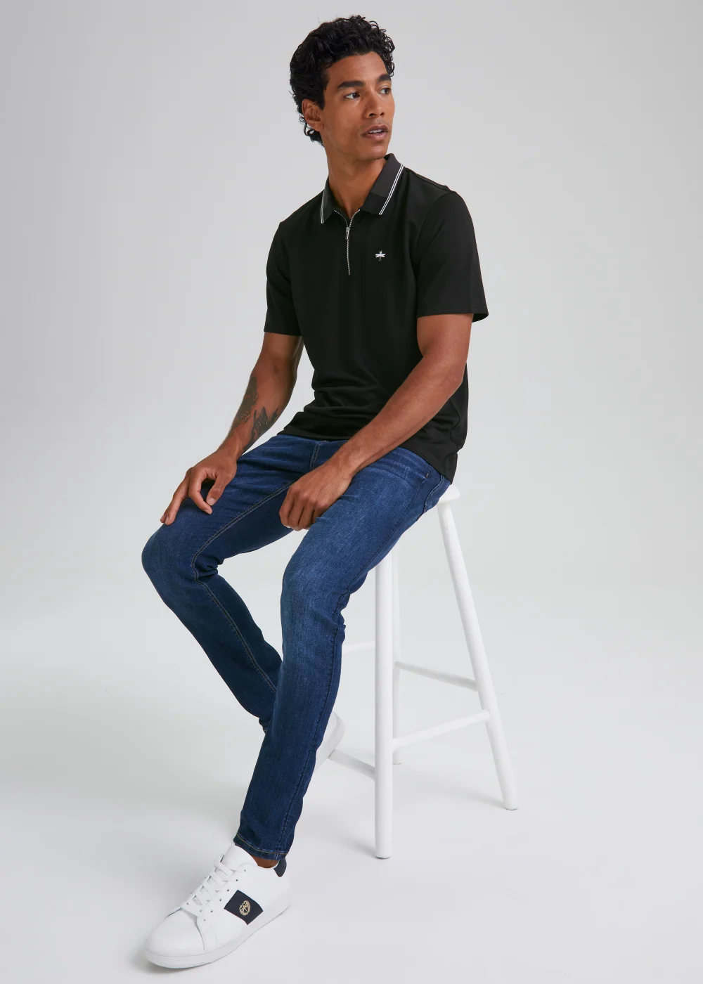 Black Modal Polo Shirt - S Image 4
