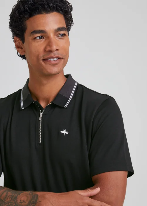 Black Modal Polo Shirt - S Image 3