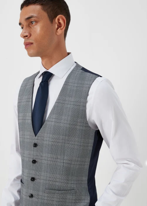 Taylor & Wright Forth Grey Check Suit Waistcoat - Small Image 3