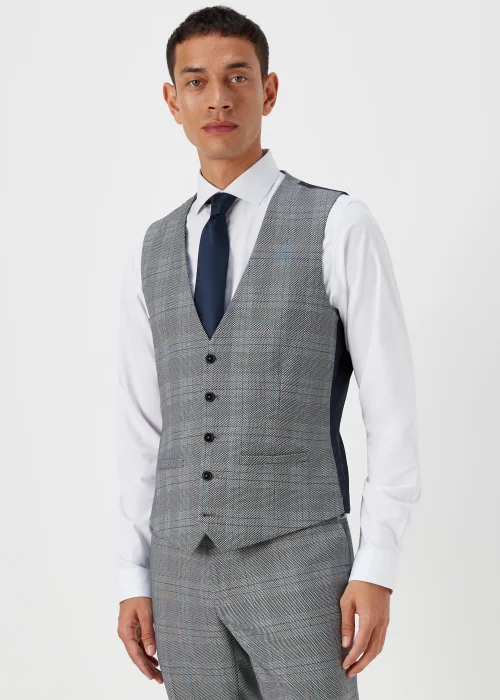 Taylor & Wright Forth Grey Check Suit Waistcoat - Small Image 1
