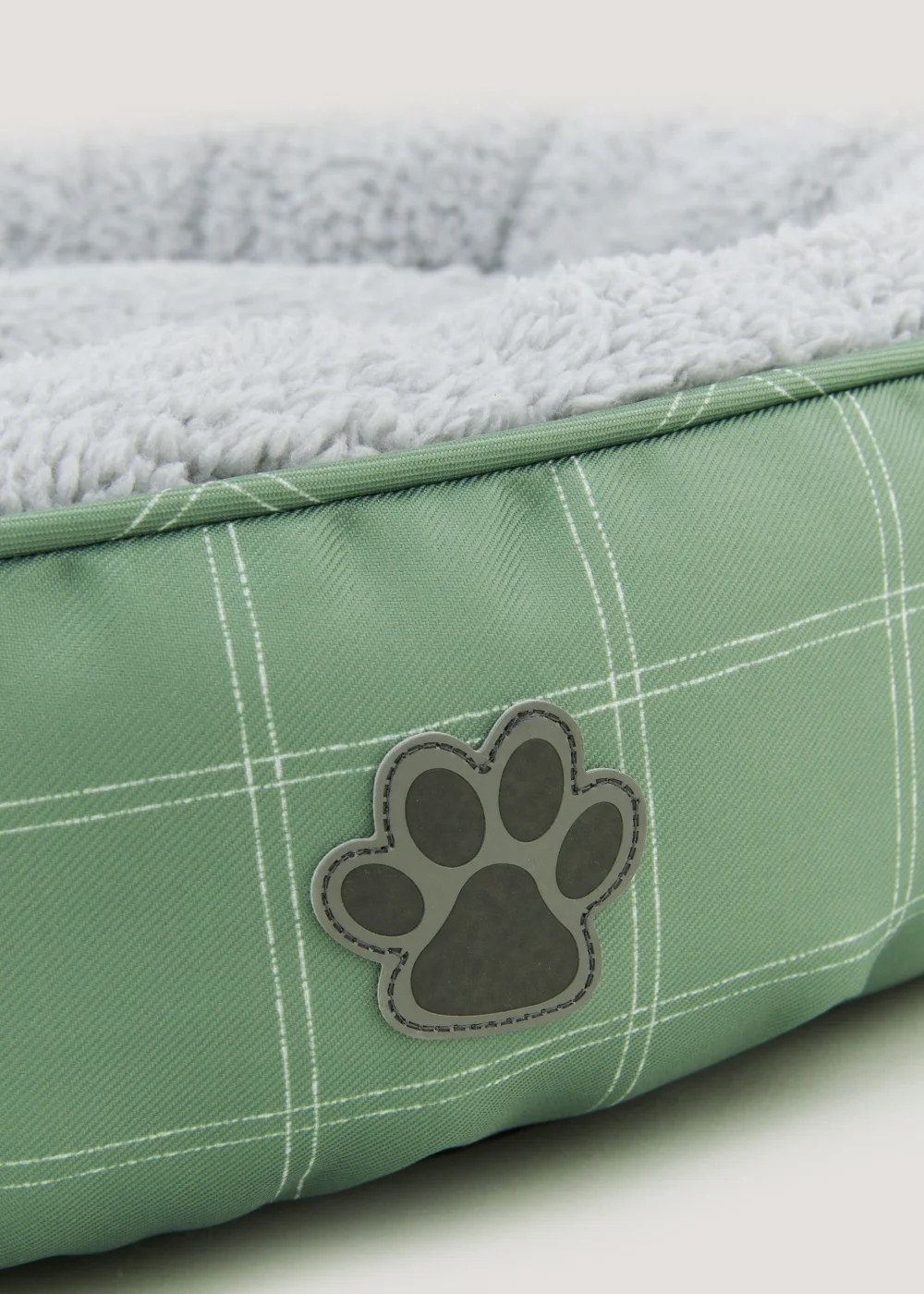 Green Check Round Pet Bed (50cm x 15cm) Image 2