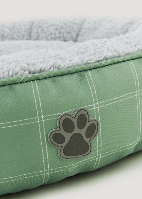 Green Check Round Pet Bed (50cm x 15cm) Image 2