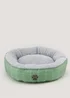 Green Check Round Pet Bed (50cm x 15cm) Image 1