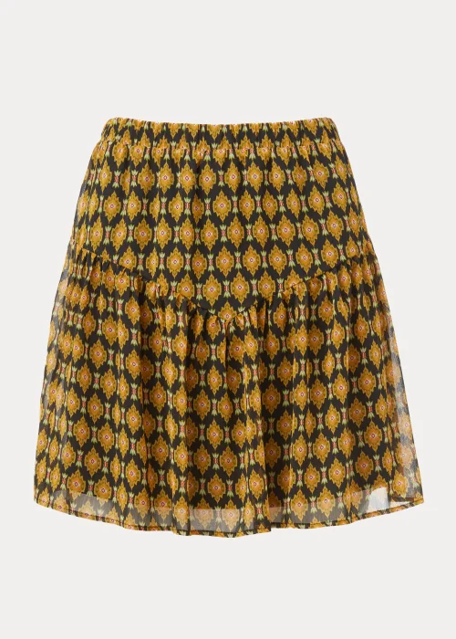 Black Foulard Print Chiffon Mini Skirt - Size 8 Image 5