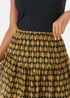 Black Foulard Print Chiffon Mini Skirt - Size 8 Image 3
