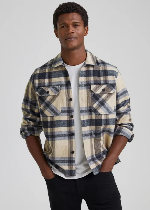 Stone Check Brushed Overshirt - S Image 1