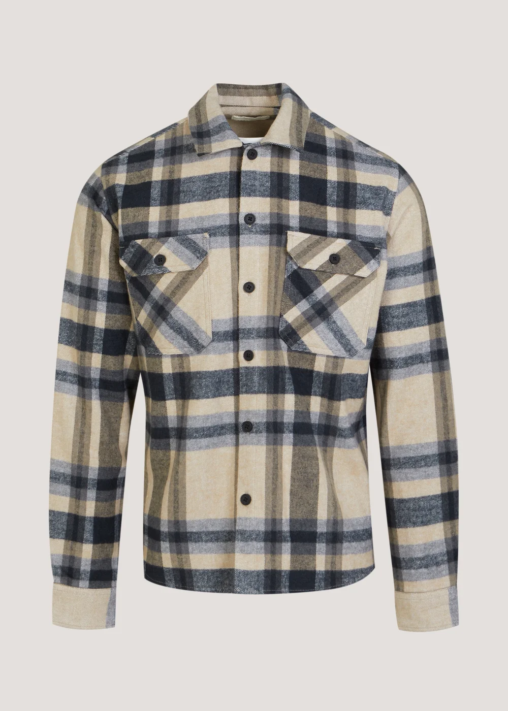 Stone Check Brushed Overshirt - S Image 5