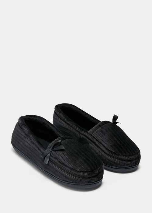 Black Velour Slippers - Size 3 Image 1